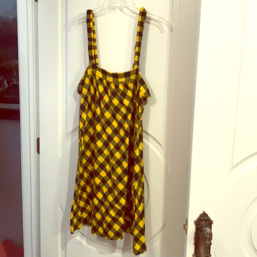 Yellow and black plaid dress size 2x